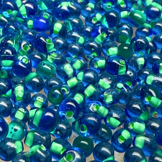 Picture of Miyuki Drop 3.4mm F31 Turquoise-Lined Blue Crystal x10g