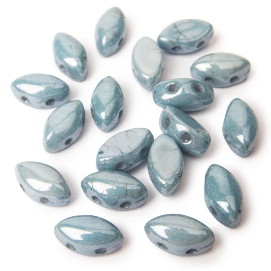 Image de IrisDuo 4x7mm Chalk White Baby Blue Luster x24