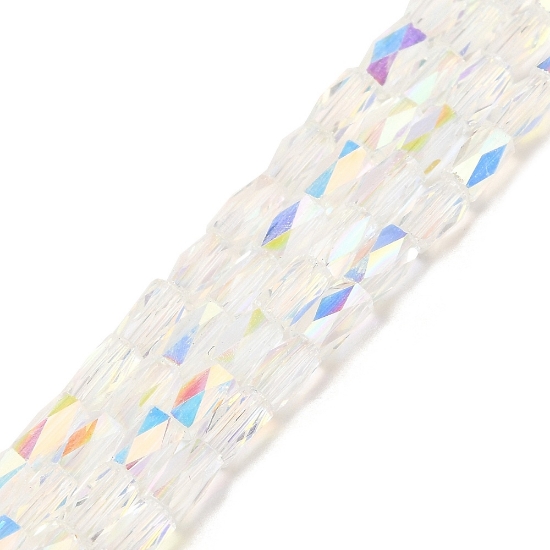 Picture of Faceted Tube 4x2mm Crystal AB x100