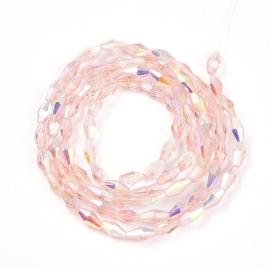 Picture of Bicone Glass bead 6x3mm Rosaline AB x48cm