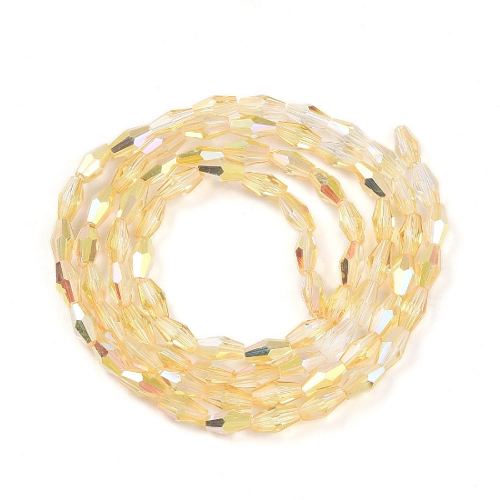 Picture of Bicone Glass bead 6x3mm Gold AB x48cm