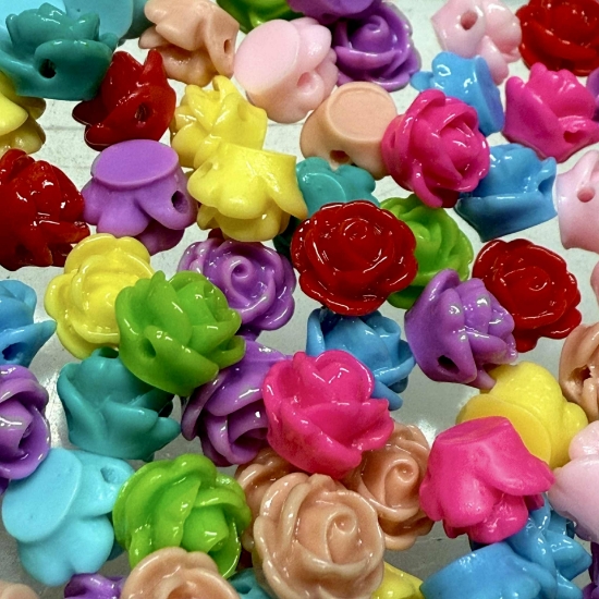 Picture of Resin Bead Flower 8mm Color Mix x100