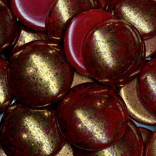 Picture of Cabochons par Puca® 25mm Opaque Coral Red Bronze x1