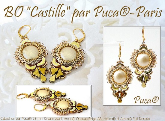 Image de Beading Kit  - Earrings "Castille" par Puca Pastel Cream