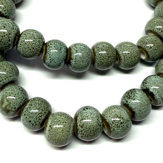 Picture of Porcelain bead 8mm round Teal x36cm