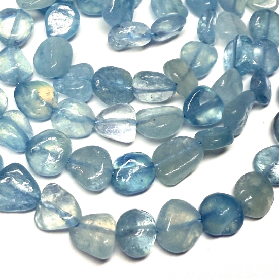Picture of Aquamarine bead 8x12mm nugget x40cm