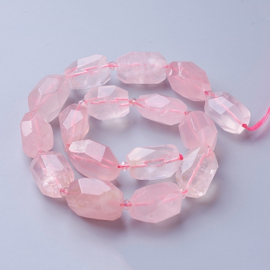 Picture of Rose Quartz bead 20x15mm poylgon x4