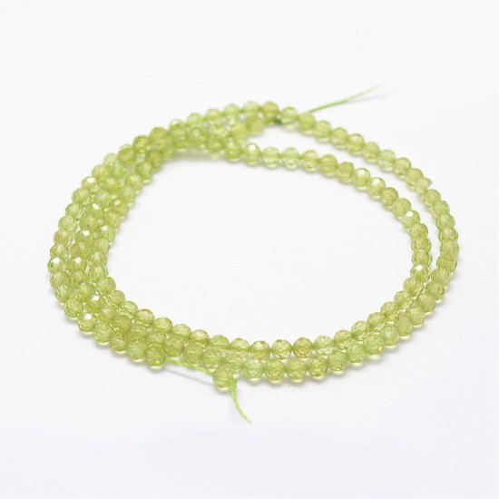 Image de Peridot beads 3mm faceted round x38cm