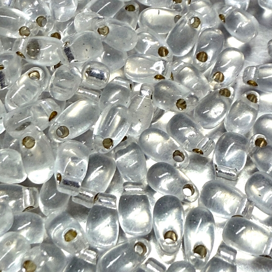 Picture of Miyuki Long Drop 3x5.5mm 1 Silver Lined Crystal x10g