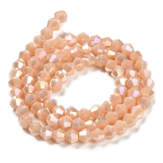 Picture of Faceted Bicone Glass bead 4mm Misty Rose AB x30cm 