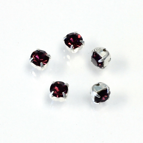 Picture of Preciosa Maxima Chaton SS16-4mm Amethyst Sew-on Setting Silver x10 