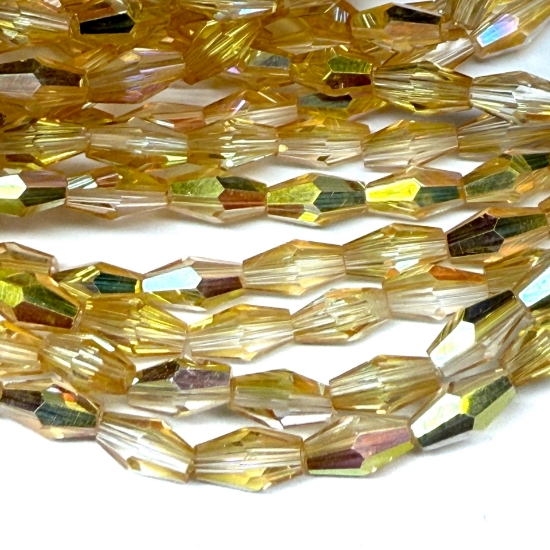 Picture of Bicone Glass bead 6x3mm Gold AB x48cm