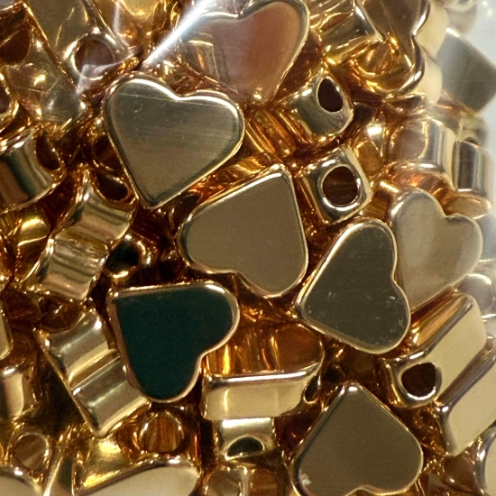 Picture of Metal Bead Heart 6mm 18kt Gold Plated x10