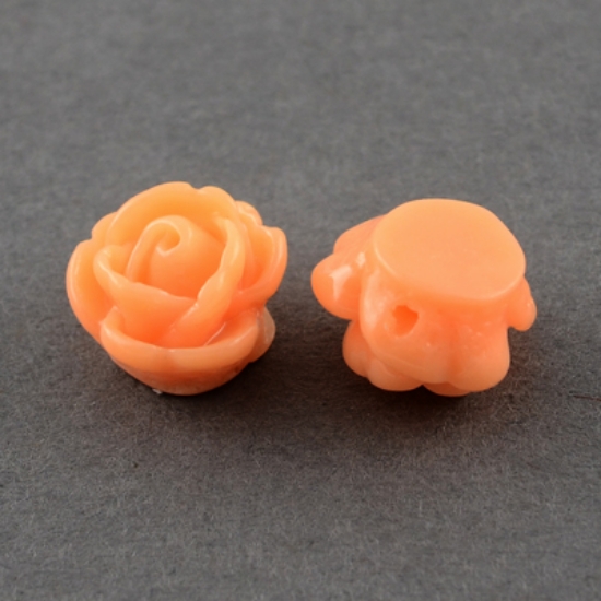 Picture of Resin Bead Rose 9mm Light Orange x20