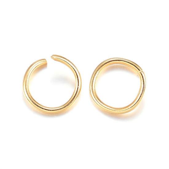 Picture of Stainless Steel Jump Ring 7x0.8mm 18kt Gold Plated x100