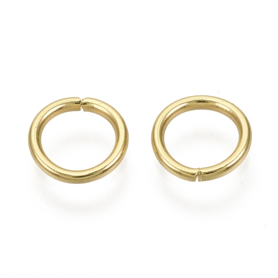 Picture of Stainless Steel Jump Ring 7x1mm 18kt Gold Plated x100