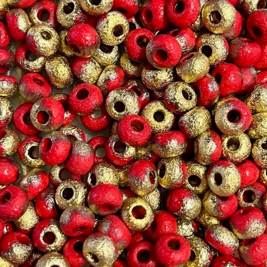 Picture of Czech 4/0 Opaque Red Etched Amber x10g