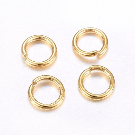 Picture of Stainless Steel Jump Ring 8x1mm 24kt Gold Plated x100