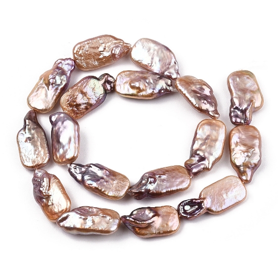 Picture of Pearl Freshwater Keshi 20x18mm rectangle Salmon x38cm