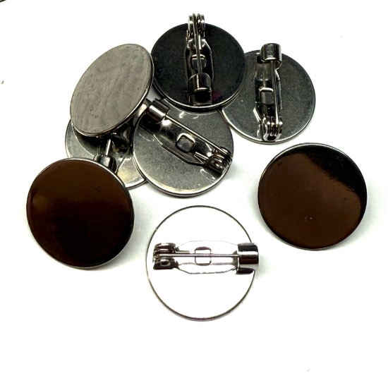 Picture of Stainless Steel Brooche pin flat pad 15mm round x1