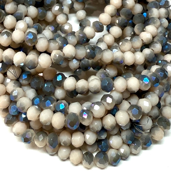 Picture of Faceted Rondelle 3x4mm Metallic Blue Papaya x38cm