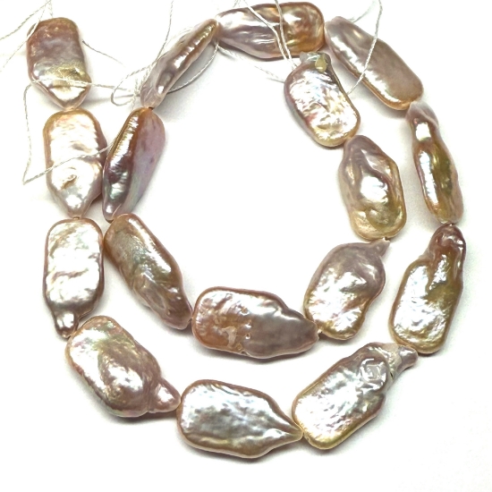 Picture of Pearl Freshwater Keshi 20x18mm rectangle Salmon x38cm