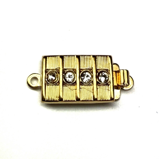 Picture of Neumann Clasp Box 15x10mm rectangle with Swarovski Crystals 23Kt Gold Plated x1