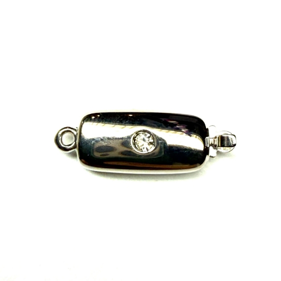 Picture of Neumann Clasp Box 16x8mm with Swarovski Crystal Rhodium Plated x1