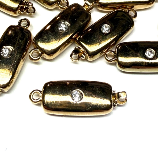 Picture of Neumann Clasp Box 16x8mm with Swarovski Crystal 23Kt Gold Plated x1