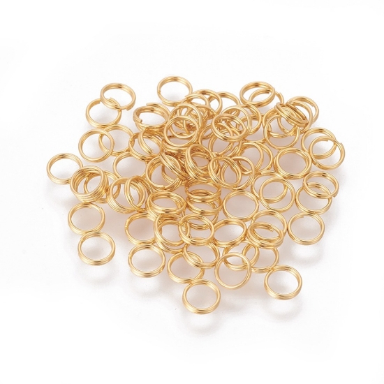 Picture of Stainless Steel Split Ring 6mm 18kt Gold Plated x50