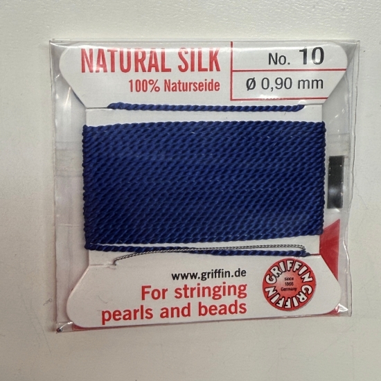 Picture of Griffin Silk Beading Cord & Needle size #10 - 0,90mm Dark Blue x2m