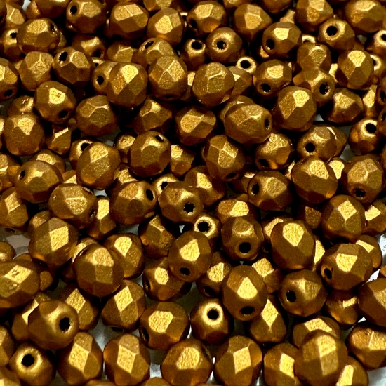Picture of Fire-Polished 4mm Brass Gold x100