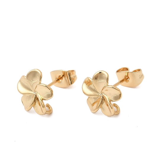 Picture of Ear stud Flower 10mm with loop 18kt Gold Plated x2