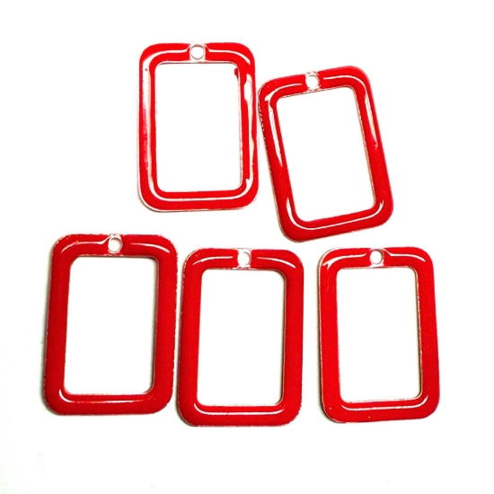 Picture of Candy Epoxy Rectangle 20x14mm Red x1