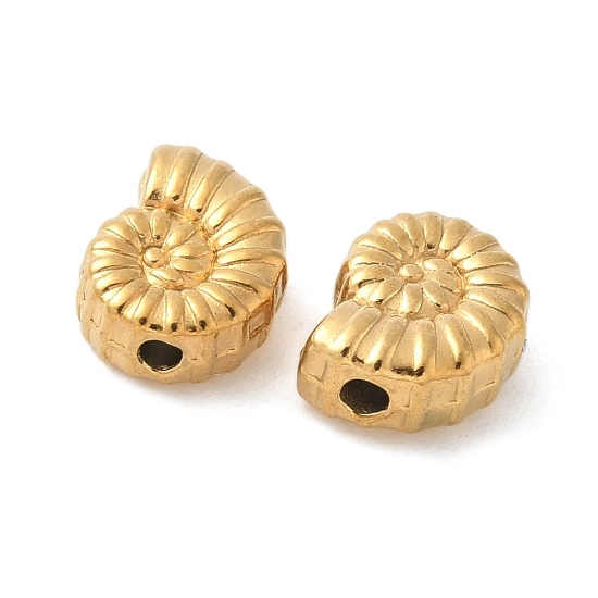 Picture of Stainless Steel Bead 9mm Sea Shell 18Kt Gold Plated x1