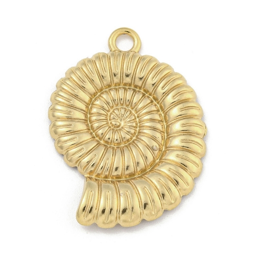 Picture of Stainless Steel Pendant 32mm Sea Shell 18kt Gold Plated x1