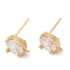 Picture of Ear Stud Oval 10x6mm with vertical loop and crystal 18Kt Gold Plated x2