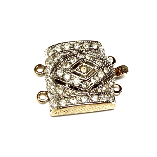 Picture of Neumann Clasp 18mm square with Swarovski Crystals 23kt Gold Plated x1