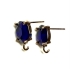 Picture of Ear Stud Oval 12x8mm with loop and Royal Blue - Light Gold x2