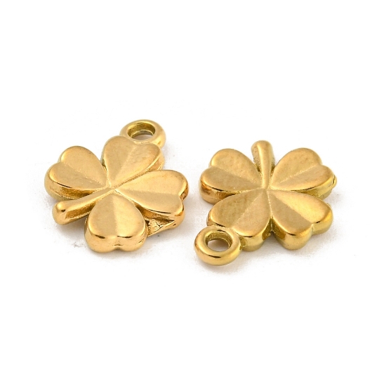 Picture of Stainless Steel Charm Flower 9mm 18Kt Gold Plated x1