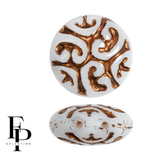 Picture of Cabochon "Vintage 2-Hole 13mm Brown x1