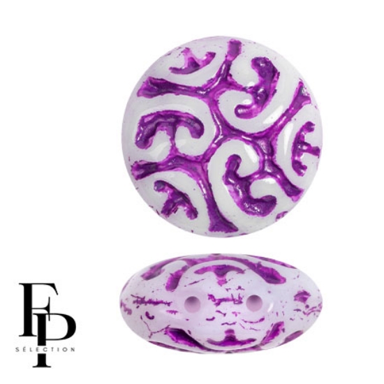 Picture of Cabochon "Vintage 2-Hole 13mm Violet x1