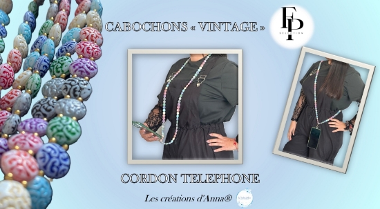 Picture of Telefoonkoord « Cabochons Vintage » – Instant Download or Printed Copy 