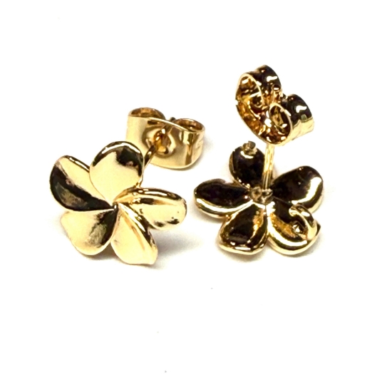 Picture of Ear stud Flower 10mm with loop 18kt Gold Plated x2