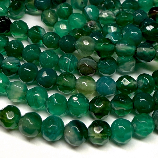 Picture of Agate (dyed) 4mm faceted round Green x35cm