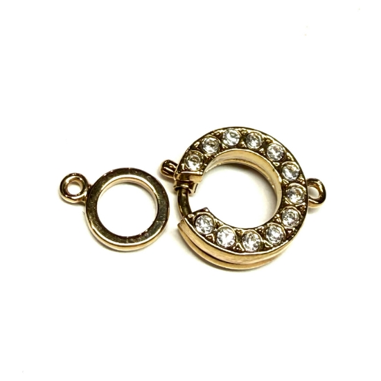 Picture of Neumann Crystallized Spring Clasp 15mm round 23kt Gold Plated x1