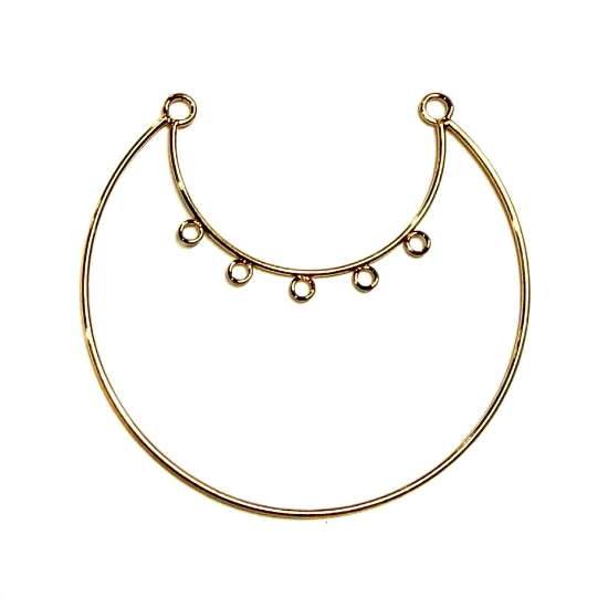 Picture of Stainless Steel Chandelier 50mm round with 2+5 loops Gold Plated x1