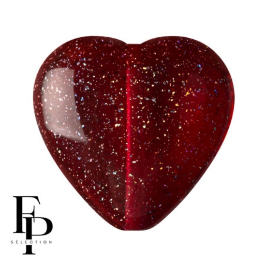 Picture of Hearts 16x15mm Constellation Garnet x1