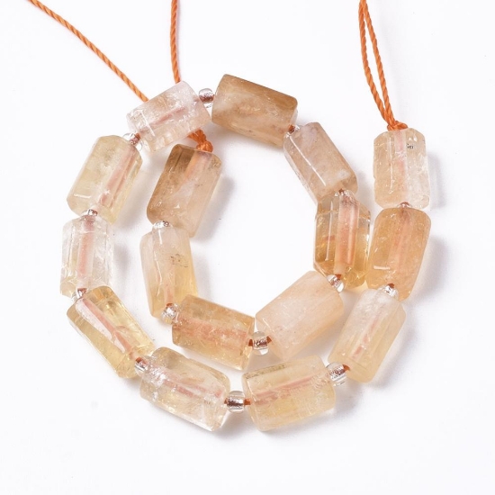 Picture of Citrine bead 8x10mm faceted tube x18.5 cm