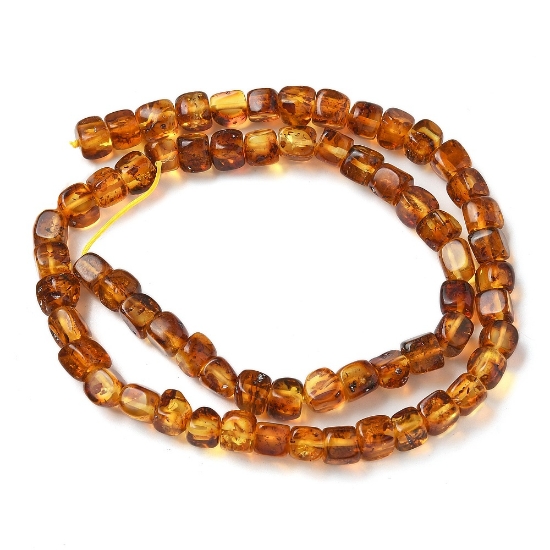Picture of Amber bead 6mm cube x38cm